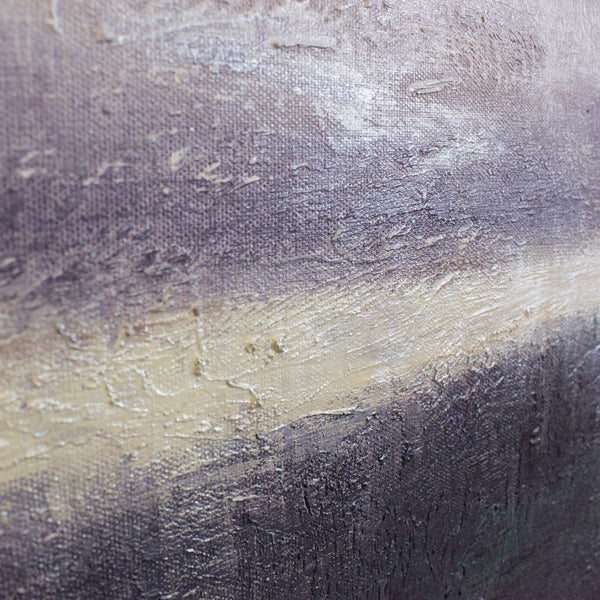 Painting "Space" - a textured seascape with a golden glow