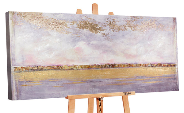 Painting "Sunshine" - textural abstraction with a sunset effect