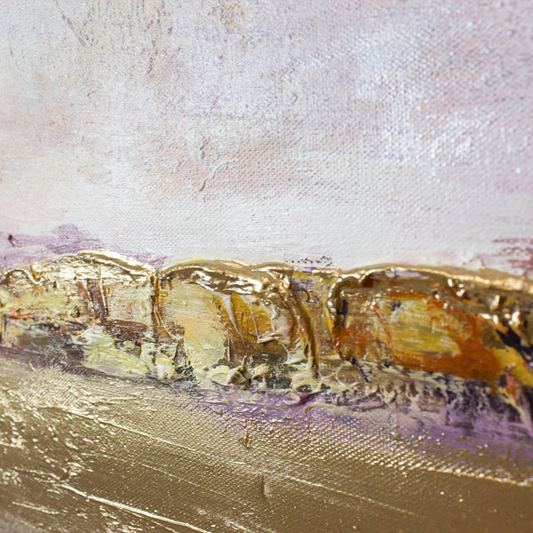 Painting "Sunshine" - textural abstraction with a sunset effect