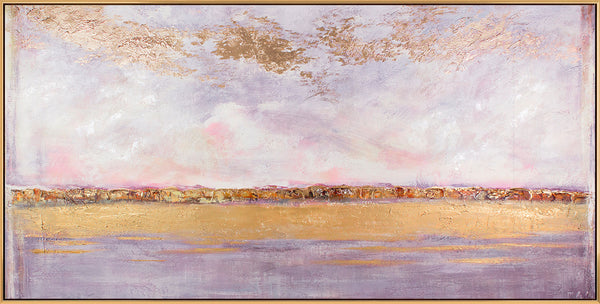 Painting "Sunshine" - textural abstraction with a sunset effect