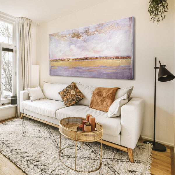 Painting "Sunshine" - textural abstraction with a sunset effect
