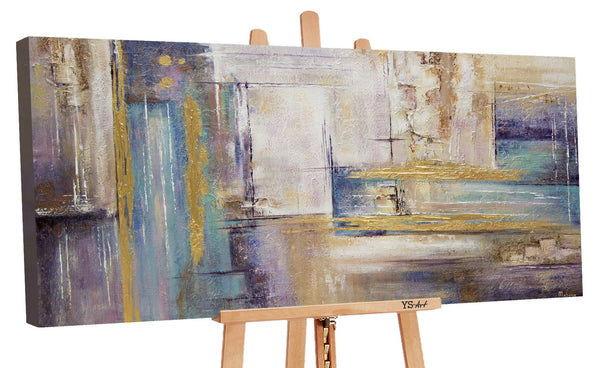 The painting "Time" is abstract architecture in a light palette