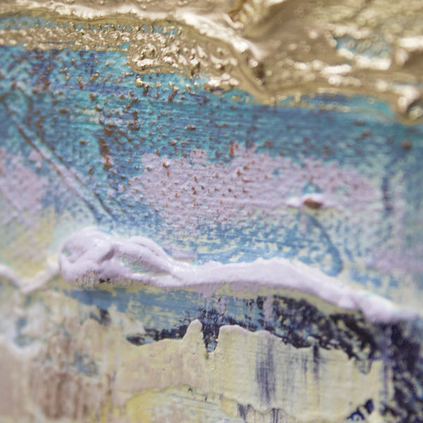 The painting "Time" is abstract architecture in a light palette