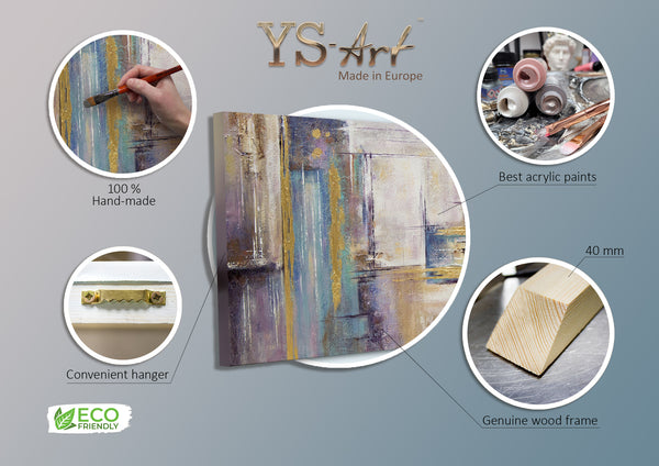 The painting "Time" is abstract architecture in a light palette