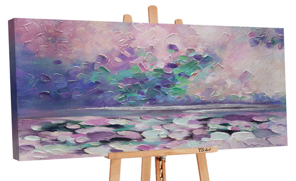 The painting "Cote d'Azur" is a dreamy abstraction with textural strokes