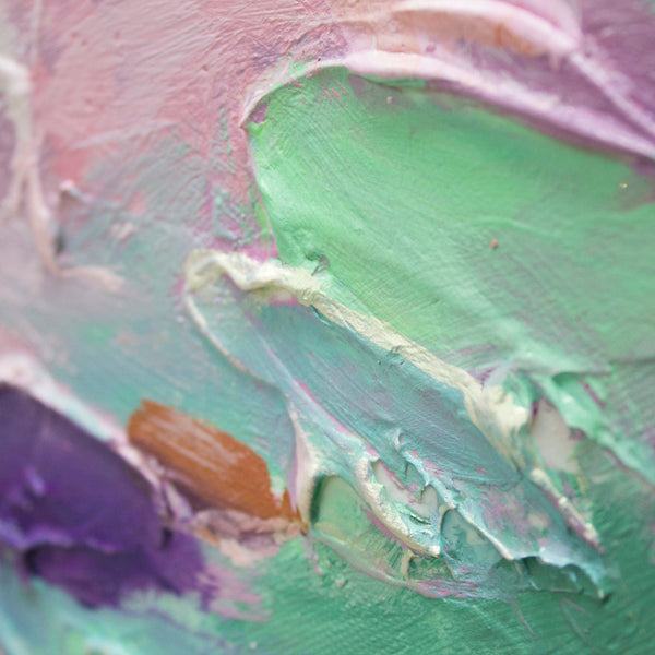 The painting "Cote d'Azur" is a dreamy abstraction with textural strokes