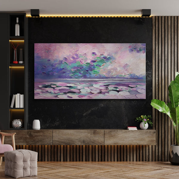 The painting "Cote d'Azur" is a dreamy abstraction with textural strokes