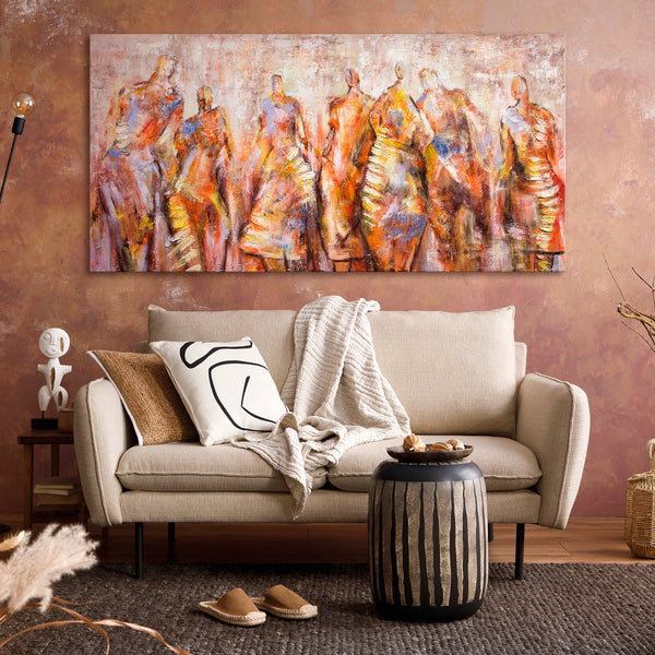 The painting "Carnival" is an abstract scene with dancing figures