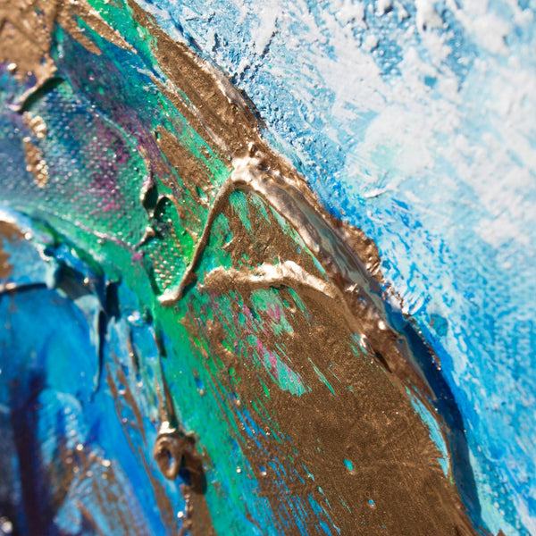 The painting "Iguana" is an exotic animal in bright colors