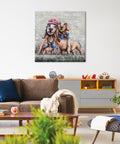 animal home decor painting dogs in acrylic