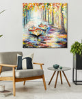 painting of boats hand made home decoration