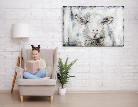 Contemporary wall art "Lucky Sheep"