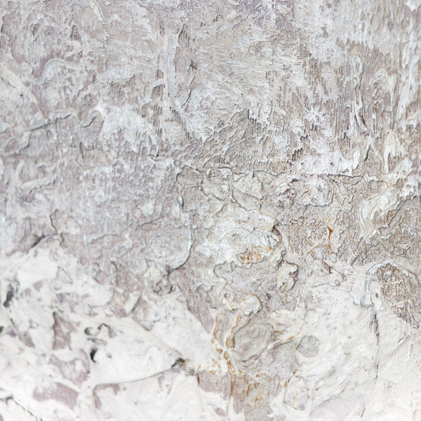 The painting "Fragment" is a play of textures and metallic accents