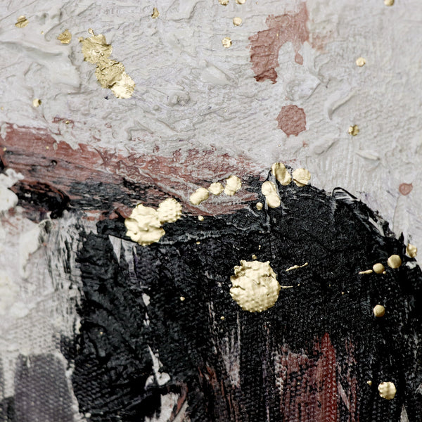 The painting "Party" is a playful abstraction with funny images