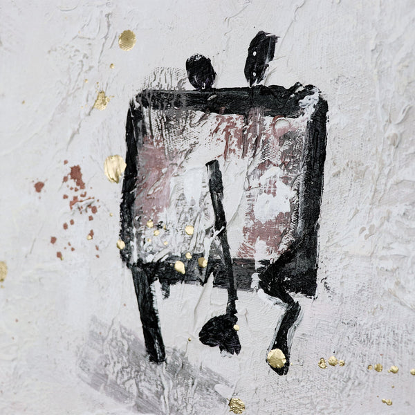 The painting "Party" is a playful abstraction with funny images
