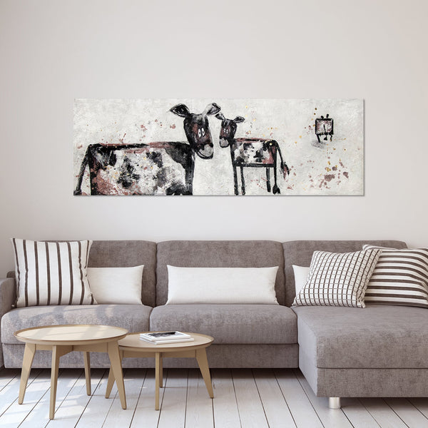 The painting "Party" is a playful abstraction with funny images