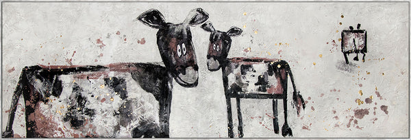 The painting "Party" is a playful abstraction with funny images