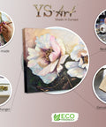 Infographic of art painting Peonies