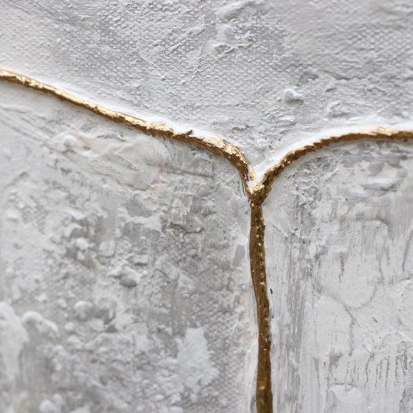 Painting "Golden Ribbon" - minimalist abstraction with texture