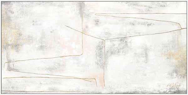 Painting "Golden Ribbon" - minimalist abstraction with texture