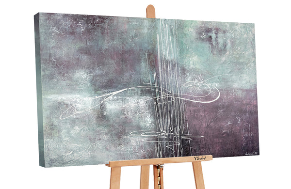 The painting "Melody" is an abstract rhythm in a purple-green range