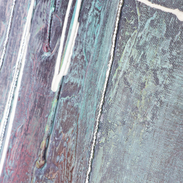 The painting "Melody" is an abstract rhythm in a purple-green range