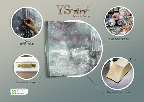 The painting "Melody" is an abstract rhythm in a purple-green range