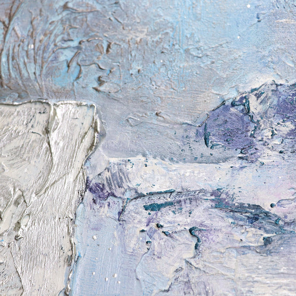 The painting "Azure" - textural depth with shades of sky and water