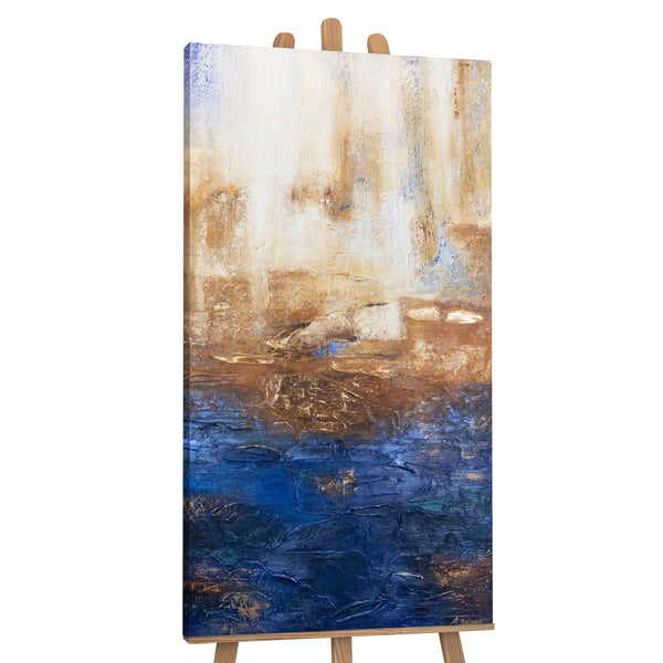 The painting "Ultramarine II" is a vertical abstraction with textural depth