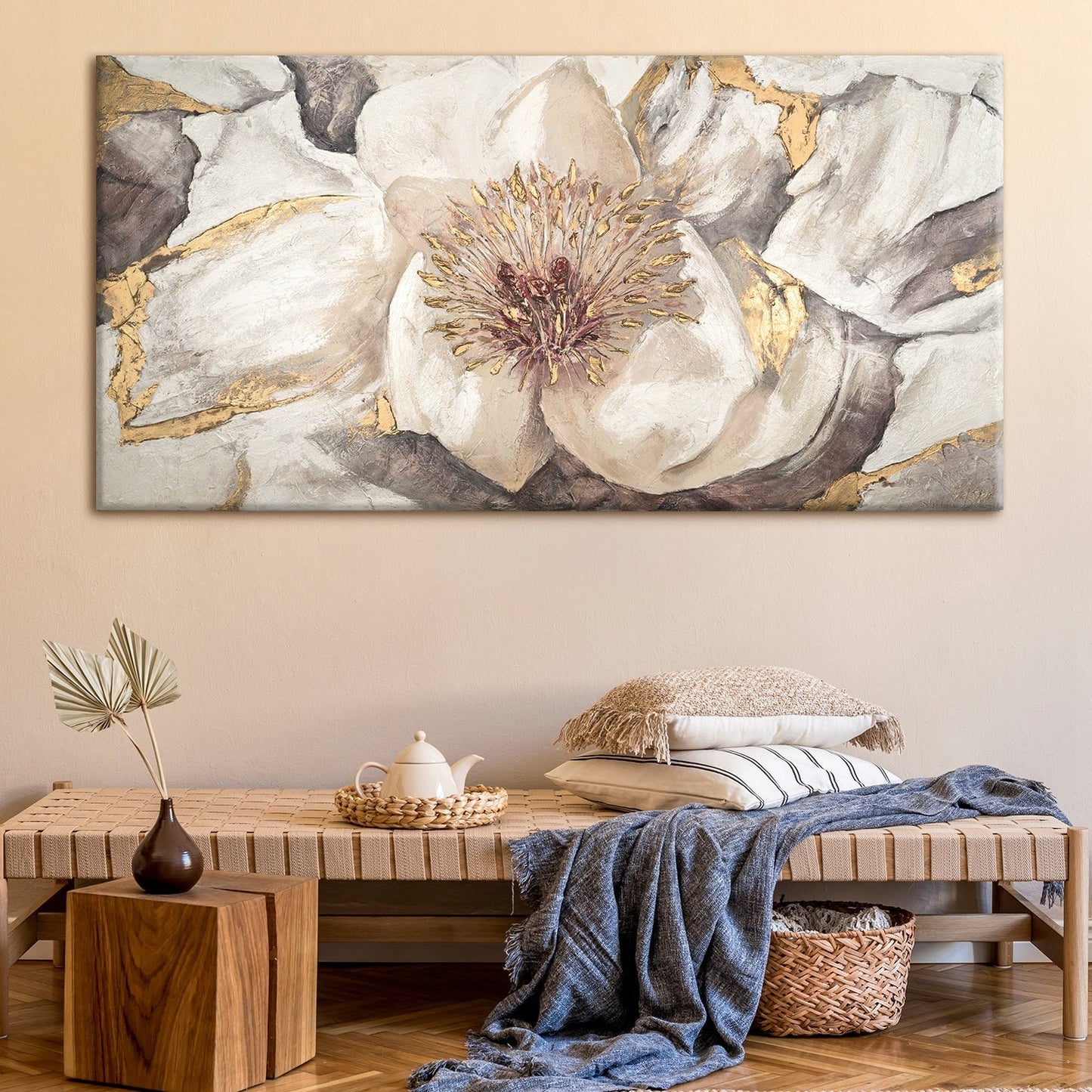 hand painted art abstract flower painting