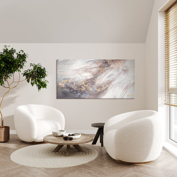 The painting "Relax" is an abstract harmony in warm colors.
