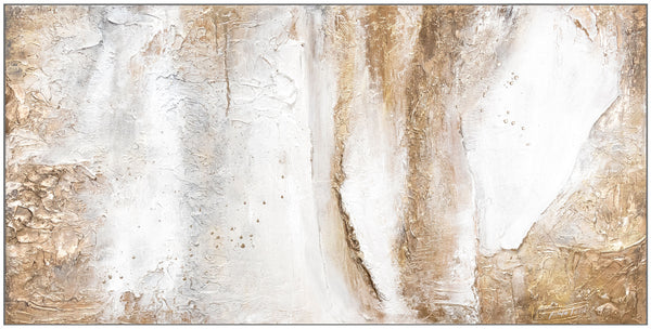 The painting "Aesthetics" is an abstraction in white and gold.