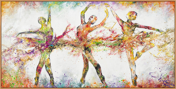Painting "Bright Ballet" - ballerinas in an explosion of colors