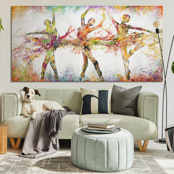 Painting "Bright Ballet" - ballerinas in an explosion of colors