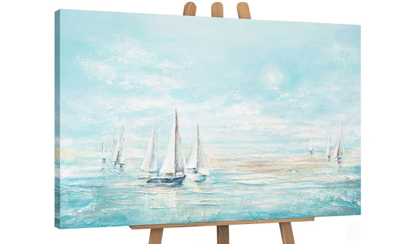 Painting "Blue Sea" - seascape in watercolor tones