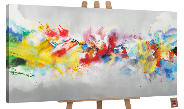 The painting "Colorful Life" is an explosion of colors and emotions