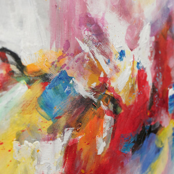 The painting "Colorful Life" is an explosion of colors and emotions