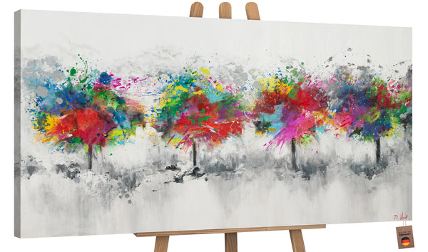 Painting "Colorful Forest" - abstraction with trees in bright colors
