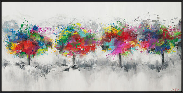 Painting "Colorful Forest" - abstraction with trees in bright colors
