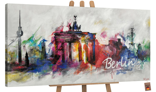 The painting "Berlin" - colorful urbanism and city silhouettes