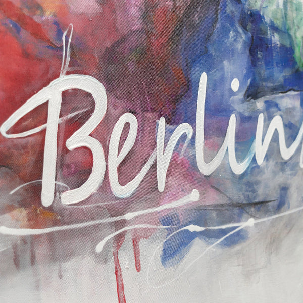 The painting "Berlin" - colorful urbanism and city silhouettes