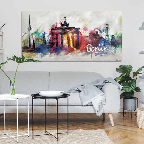 The painting "Berlin" - colorful urbanism and city silhouettes