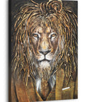 painting with acrylic on canvas lion animal motifs