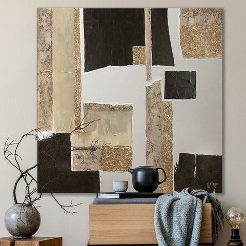 handmade wall hangings abstract squares painting