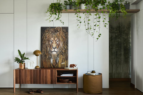 home art dеcor painting by lion
