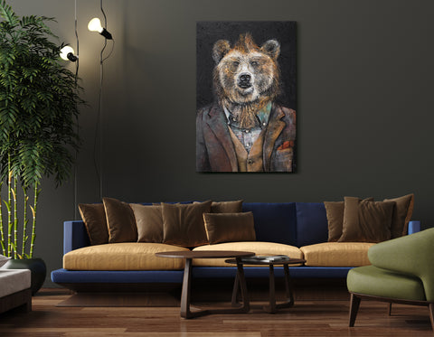 animal home decor painting by bear