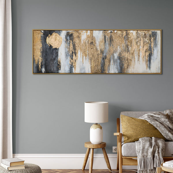 The painting "Moon Gold" is an abstraction with the atmosphere of night glow.