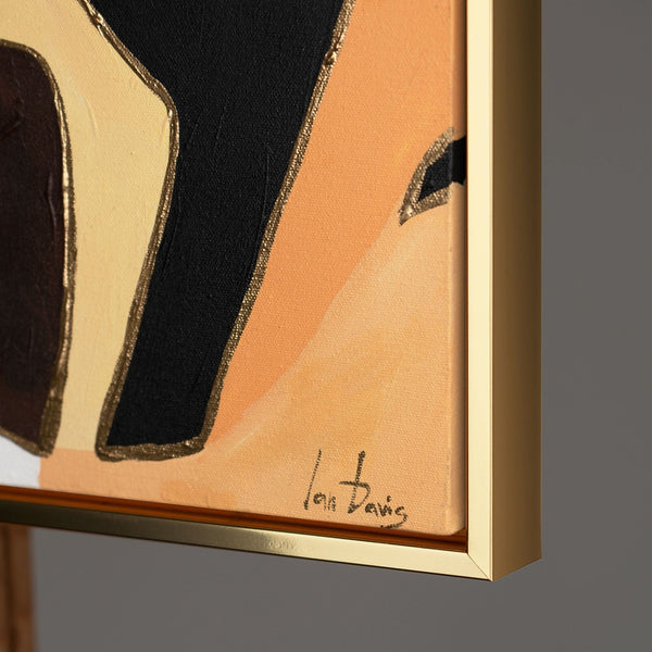 The painting "Flowers on an Ochre Background" is a modern stylization with a still life mood.
