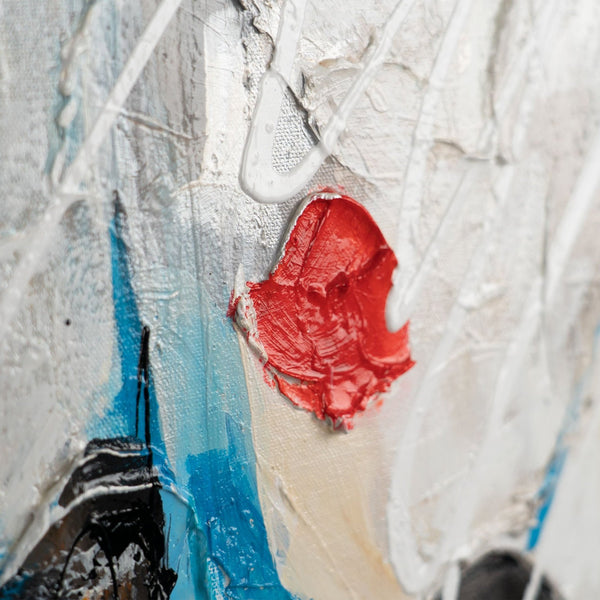 The painting "Color Pulse" is an abstract vertical burst of energy