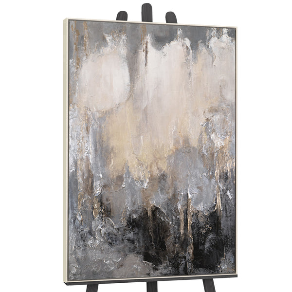 The painting "The Path to Light" is a modern abstraction in a vertical format